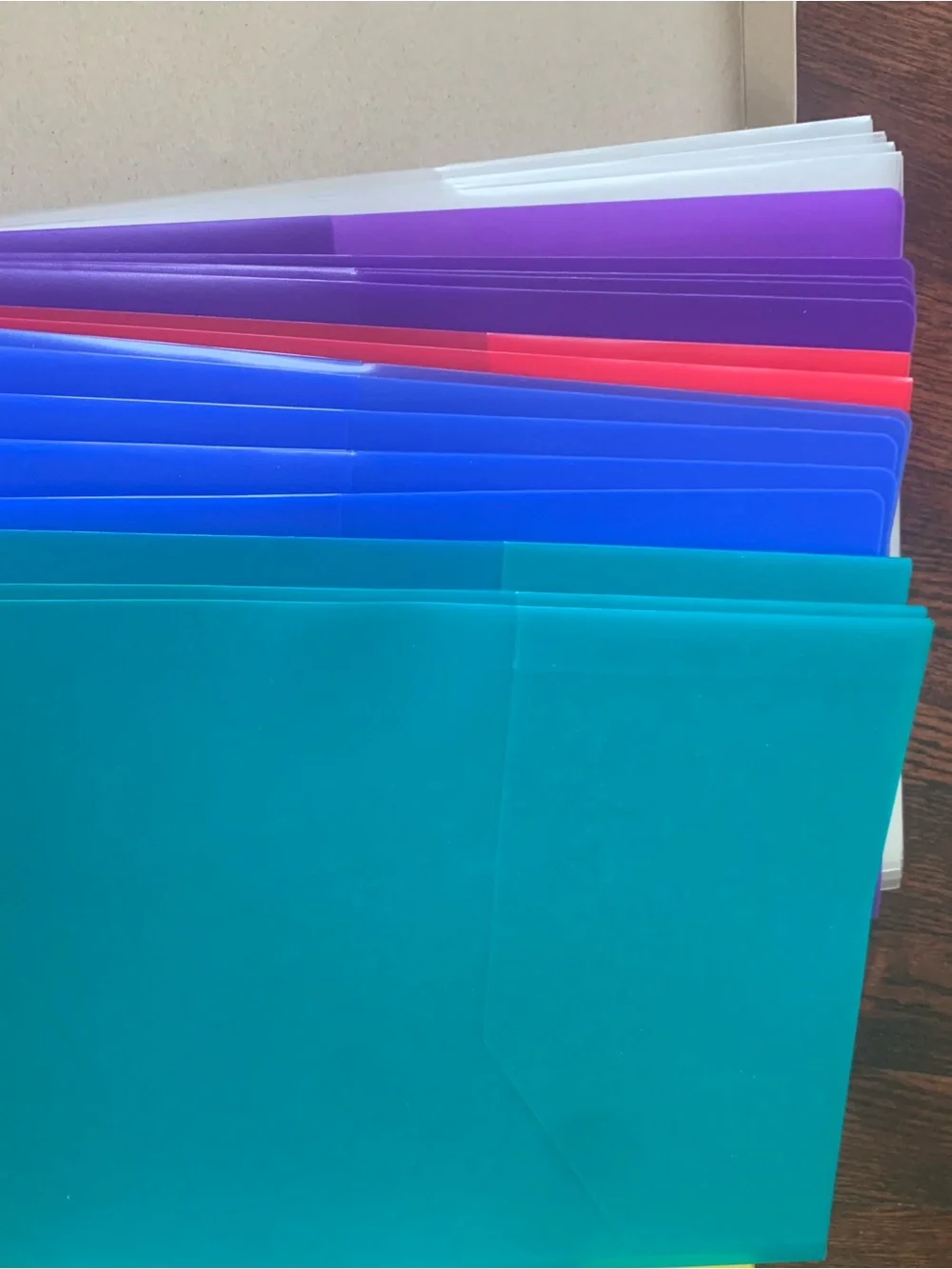 School Smart 2-Pocket Poly Folders, Assorted Colors, 20-Pack